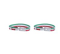 Dawafit Lot de 2 bracelets de drapeaux en alliage pour hommes et femmes, vert/blanc/rouge (largeur 14 mm, longueur 21,5 cm)