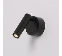 DAWALIGHT Applique Murale LED Interieur 3W 3000K Liseuse de Chevet avec Interrupteur Spot Réglable pour Chambre Salon Hôtel Lire, Aluminium, Noir