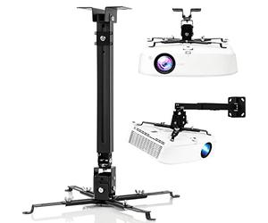 DAWASAPAT Support de projection 3 en 1 pour projecteur, support de projection mural/plafond, support universel réglable en hauteur avec perche d'extension pour projecteur de maison et de bureau