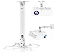 DAWASAPAT Support mural de projecteur universel, réglable, compatible avec Epson/Emerson/BenQ/Fangor/Vankyo/Acer/Artlii/Optoma, montage mural et au plafond, acier robuste, blanc