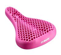 DAWAY S7 - Housse de Selle Vélo Gel Anti-Choc, Coussin Hexagonal Confortable 28 × 18 cm, Anti-Dérapant & Facile à Nettoyer, Universelle pour Peloton, VTT, Route & Home Trainer, Rose