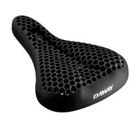 DAWAY S7 Housse Selle Vélo Gel Silicone - Coussin Nid d’Abeille Antichoc & Anti-Glisse, Ultra Confort & Traitée UV, Universelle VTT, Route & Home-Trainer (28 × 18 cm), Noire