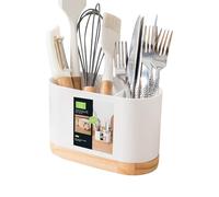 DAWCBVJQ à couverts, porte-couverts en plastique, 18,6 x 12 x 9,3 cm, récipient pour ustensiles de cuisine, organisateur de couverts, rangement d'ustensiles de cuisine, égouttoir