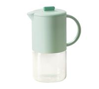 DAWCBVJQ Carafe En Verre Avec Anse Et Couvercle - Pichet À Thé Glacé 1500ml - Distributeur Hermétique Pour Liquides Lait Café Thé,Rangement au Réfrigérateur pour Fête et Réception