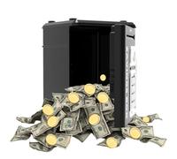 DAWCBVJQ Coffre-Fort Argent Enfant | Coffre Électronique à Code,Jeu D'imitation Électronique ATM Banque Éducation Financière Décoration Adulte Collection De Pièces pour
