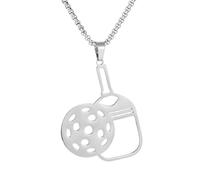 DAWCBVJQ Collier Pickleball | Acier Inoxydable Bijoux Sport | Collier Creux Hommes Femmes Extérieur Voyage Salle Rencontre Sport