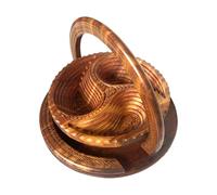 DAWCBVJQ Corbeille à fruits séchées, pliable, en bois, avec poignée, décorative, pliable, avec 4 séparations, pour bonbons, fruits et légumes
