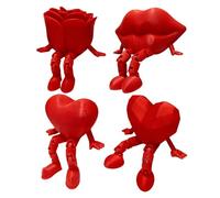 DAWCBVJQ Cœur à Manipuler Anti-Stress Imprimé en 3D | 4 Pièces Décoration de Table Articulée pour Saint Valentin,Figurine Jouet de Décoration pour Table - pour Adolescents Adultes Collectionneurs