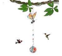 DAWCBVJQ Distributeurs De Nourriture pour Colibris - Mangeoire Décorative Carillon À Vent,Mangeoire À Colibris avec Carillons À Vent - pour Les Cours, Jardins, Pelouse, Allées, Chemins Et Fêtes