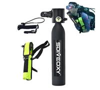 DAWCBVJQ Équipement de plongée de 0,5 L, bouteille de plongée avec tuba, bouteille d'oxygène, réservoir d'air de plongée sous-marine avec sac de rangement à pompe à main, design rechargeable pendant 6