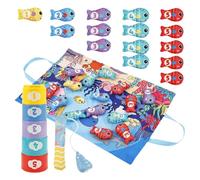DAWCBVJQ Jeu de classification des couleurs, jeu de correspondance de couleurs en tissu avec comptage, développement cognitif pour filles garçons 0-36 mois Classification