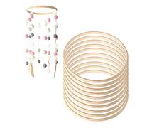 DAWCBVJQ Lot de 10 anneaux attrape-rêves Ba-mboo en bois de 20,5 cm pour macramé, décoration de couronne de mariage et travaux manuels