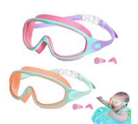 DAWCBVJQ Lunettes De Natation, Lunettes pour Accessoires de Natation, Anti-Buée Étanche avec Pince-Nez Protection contre les UV pour Plongée Snorkeling Plage Piscine Été Filles Garçons
