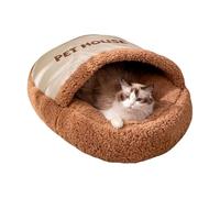 DAWCBVJQ Panier pour Chat - Doudou Moelleux pour Chaton | Niche de Sommeil Douce et Chaude Enveloppante pour Animaux Confort Détente Hiver Voyage Repos