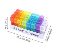 DAWCBVJQ Pilulier Mensuel 31 Jours, 20.5x10.3x7cm Organisateur De Médicaments Pour Un Mois, Pilulier Organisateur, Distributeur De Pilule Avce 32 Amovible Compartiments, Piluliers Médicaments