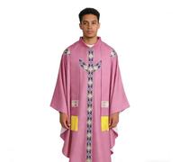 DAWCBVJQ Robe de Pasteur pour Hommes Tenue d'Église Catholique avec Ruban