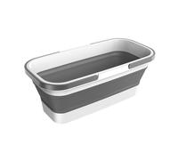 DAWCBVJQ Seau Pliable en Silicone, 46x22.5x18cm Seau Pliable Rectangulaire, Seaus À Franges Pliables avec Poignées, Bassine Pliante Portable pour Camping Pêche Lavage De Voiture Nettoyage De Meubles