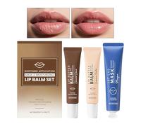 DAWCBVJQ Set de Baume à Lèvres, Kit de Crèmes Hydratantes, Baume à Lèvres Aromatisé avec Masque Visage, Pour Voyage Déplacements Vacances Saint-Valentin Maquillage Pores du Visage