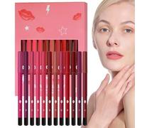 DAWCBVJQ Set De Crayons À Lèvres, 12 Couleurs Mat Longue Tenue Résistant Aux Traces Beauté, Crayon Contour Des Lèvres Longue Tenue, Pour Femmes Filles Ados Épouse Amis Famille Sœur Anniversaire Noël