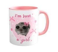 DAWCBVJQ Tasse en céramique pour hamster triste, hamster triste et nœud papillon 330 ml, tasse à café pour hamster, tasse à café Im Just A Girl Hamster, Another Day Another Slay Mug Hamster, motif