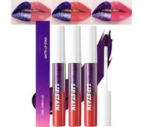 DAWCBVJQ Teinture Pour Lèvres Mat - Gloss À Lèvres Pour Femmes,Lot de 3 Gloss Matte Fixation Longue Durée Peel Off - Rouge À Lèvres Beauté Femme Pour Tenue Quotidienne et Rendez-vous
