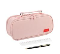 DAWCBVJQ Trousse à crayons avec compartiments | Organiseur multifonctionnel Grande trousse à crayons pour la maison, la bibliothèque, l'atelier, les cours d'art, l'école et le bureau, Rose, Voir