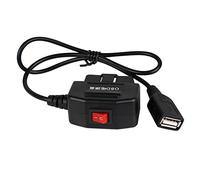 Daweglop 24 heures 5 V 3 A USB Car Charge Câble OBD Hardwire Kit avec interrupteur câble de 0,5 mètre pour Dash Cam Caméscope Vehicle DVR