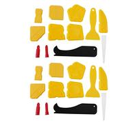 Daweglop 24 pièces Kit d'outils pour calfeutrer de finition Scellant en silicone grattoir à lisier et embout pour calfeutrer et couvercle pour calfeutrer
