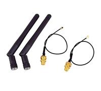 Daweglop 2PCS / Lot 2.4GHz 3DBi WiFi 2.4G Antenne Antenne RP- Routeur sans fil + PCI U.FL IPX RP Câble Flexible