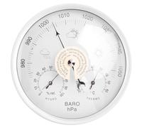 Daweglop HygromèTre IntéRieur NuméRique Tenture Murale ThermomèTre MéTéO BaromèTre DéCoration de 132MM Utilisation pour Un Environnement DifféRent (Blanc, Taille)