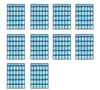 Daweglop Lot de 10 cartes graphiques de poche pour support de calculatrice, 30 cartes de poche pour salle de classe, organiseur 33,5 x 24,5 pouces