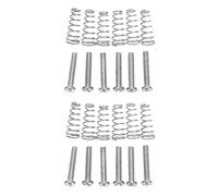 Daweglop Lot de 12 supports de trémolo pour guitare électrique avec vis et ressorts coniques Argenté