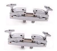 Daweglop Lot de 2 colliers de serrage pour tambour 2 trous Argenté Multi Support de montage de cymbales pour tambours cymbales pièces