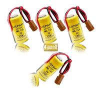 Dawesncy Lot de 4 batteries lithium 3V 1600mAh br-2/3a br17335 for système A98L-0031-0006, batterie de secours industrielle avec fiche marron