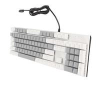 DAWH Clavier de Jeu Mécanique, Clavier d'ordinateur Filaire Plug and Play 104 Touches 28 Modes de Rétroéclairage Matériau ABS Conception Ergonomique pour Ordinateurs (Blanc Gris)