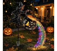 Dawhare Chaudron Lumineux d'halloween pour Jardin, Piquet de 85 cm (1PC) | 60cm multicolour solar lights create a glowing magic-potion effect for gardens, paths, patios and Halloween displays