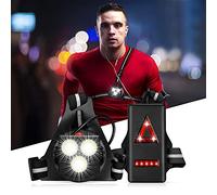 DAWINSIE Éclairage pour Course, Lampe de Poitrine pour Course Rechargeable USB, Étanche, pour Jogging Course Pêche Randonnée (Le noir), (XD-3H)