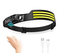 DAWINSIE Lampe Frontale LED Rechargeable, Torche Frontale avec Détecteur de Mouvement, 5 Modes éclairage à 230°, for Enfants Adultes Camping Randonnée