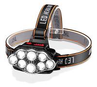 DAWINSIE Lampe Frontale, Super Brillante Lampe à 8 Del Rechargeable USB Imperméable réglable pour Le Camping, la Pêche, la Cave, Le Jogging et la Randonnée, (Y-006)