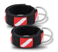 Dawitrly Lot de 2 sangles de poignet universelles avec anneau en D en acier inoxydable et bracelet réglable pour lampes de plongée, lampes de poche, appareils photo, boussole, ardoises de plongée