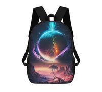 Dawn Cosmic Symphony Sac à dos d'école imprimé 3D pour garçons, Sac à dos de voyage de grande capacité, Sac à dos pour livres, Sac à dos d'école pour garçons, Mochila, Stellar Sunset Galaxy, 17"