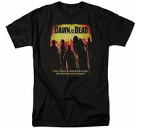 Dawn of The Dead Title T T-Shirts à Manches Courtes Mens Licensed Zombie Movie Tee Black(Large)