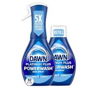 Dawn Powerwash Kit de démarrage en spray, savon à vaisselle platine, parfum frais, 1 kit de démarrage + 1 recharge Dawn Powerwash, 473,2 ml chacun.