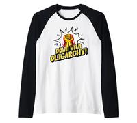 Dawn with Oligarchy Retro 70's Protestation Vintage Social Justice Manche Raglan