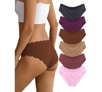 Dawnrole Knickers sans Couture pour Femmes sous-vêtements Extensibles Femmes Dames Basic Bikini pour Usage Quotidien 6 Pack