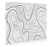 DAWNTREES Tapis de souris de jeu en verre, suivi précis et rapide, verre trempé, base en caoutchouc antidérapant, tapis de souris XL pour joueur, bureau et maison, topographique blanc