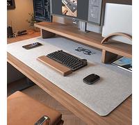 DAWNTREES Tapis d'écriture en feutre antidérapant - 100 x 40 cm - Extra large - Tapis de souris en feutre - Tapis de bureau - Gris clair