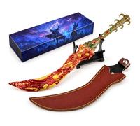 Dawosin Elden Rings Magma Blade Modèle 30 cm avec Support, Étui et Coffret | Eldens Rings Merch en Métal avec Étui, Objet Gaming, Décoration de Bureau, Cadeau pour Gamers, Fans et Collectionneurs