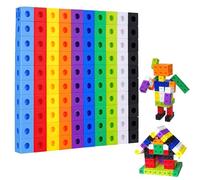 DAWRIS 100 Kit d'activités Cubes d'apprentissage des Mathématiques, Blocs Jouets d'Éveil Mathématiques, Jouets Mathématiques Montessori, pour Enfants 3+