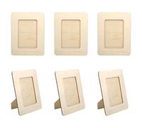 DAWRIS Ensemble de 6 cadres photo en bois 22,5 x 17 cm pour peinture, cadre rectangulaire pour loisirs créatifs, cadre photo en bois naturel pour enfants, pour présentation sur table